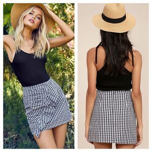 LuLu’s Collegiate Class Black and White Gingham Mini Skirt Country Farmhouse